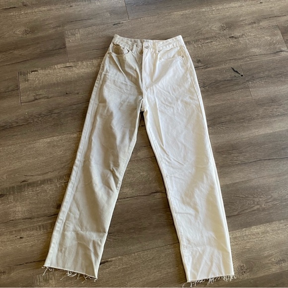 Missguided Two-Tone Gray and White Straight Leg Jeans - Picture 3 of 5